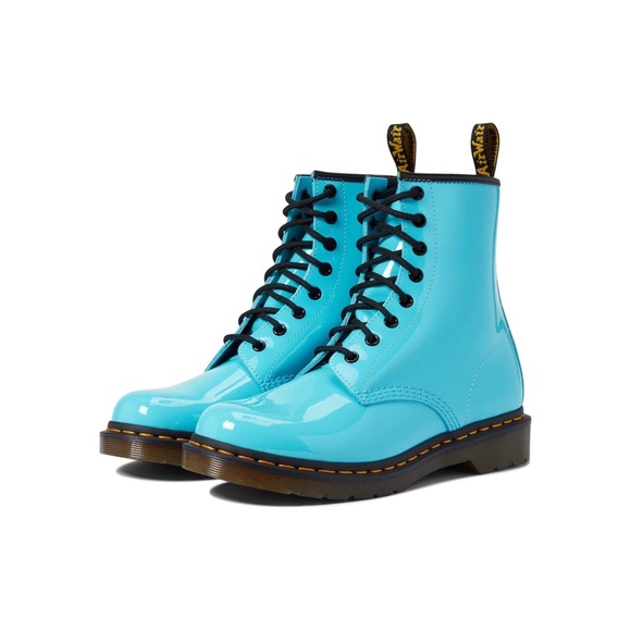 Free People x Dr. Martens 1460 Pascal Patent Leather Boots Turquoise $140 - Picture 15 of 16